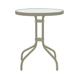 Set tavoline ngrënie Watson-Tade pakoworld me 3 copë shampanjë-xham metal D60x70cm