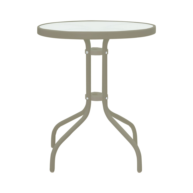 Set tavoline ngrënie Watson-Tade pakoworld me 3 copë shampanjë-xham metal D60x70cm