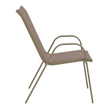 Set tavoline ngrënie Calan-Watson pakoworld me 3 pjesë shampanjë-xham metal D60x70cm