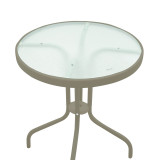 Set tavoline ngrënie Calan-Watson pakoworld me 3 pjesë shampanjë-xham metal D60x70cm