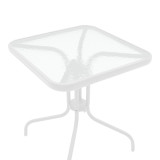 Tavolinë ngrënieje Watson-Calan pakoworld metal-xham i bardhë 70x70x70cm