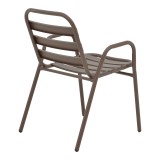 Tavolinë ngrënieje Watson-Sussie pakoworld, metal kafe dhe xham, Φ60x70cm