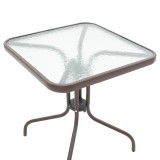 Tavolinë ngrënieje Watson-Sussie pakoworld metal kafe-xham 70x70x70cm