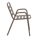 Tavolinë ngrënieje Watson-Sussie pakoworld metal kafe-xham 60x60x70cm