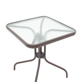 Tavolinë ngrënieje Watson-Sussie pakoworld metal kafe-xham 60x60x70cm