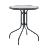 Set tavoline ngrënieje Watson-Lindaria pakoworld prej 3 copash metal antracit-xham Φ60x70cm