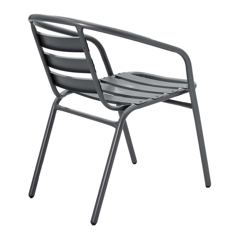 Tavolinë ngrënie Watson-Tade pakoworld set me 3 pjesë metal antracit-xham Φ60x70cm