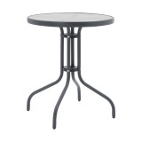 Set tavoline ngrënieje Watson-Lindaria pakoworld prej 3 copash metal antracit-xham Φ60x70cm