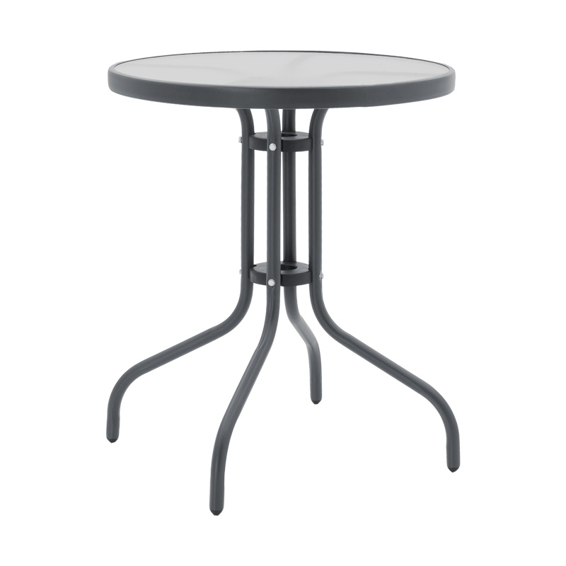Set tavoline ngrënieje Watson-Lindaria pakoworld prej 3 copash metal antracit-xham Φ60x70cm