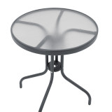 Set tavoline ngrënieje Watson-Lindaria pakoworld prej 3 copash metal antracit-xham Φ60x70cm