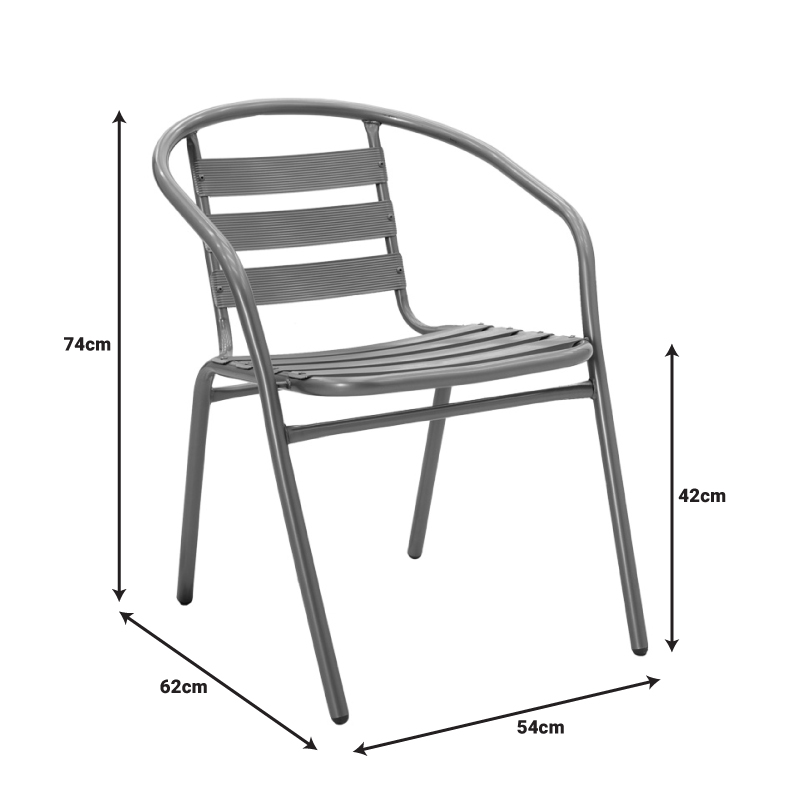 Tavolinë ngrënieje Watson-Tade pakoworld metal antracit-xham 70x70x70cm