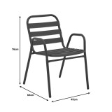 Tavolinë ngrënieje Watson-Sussie pakoworld metal antracit-xham 70x70x70cm