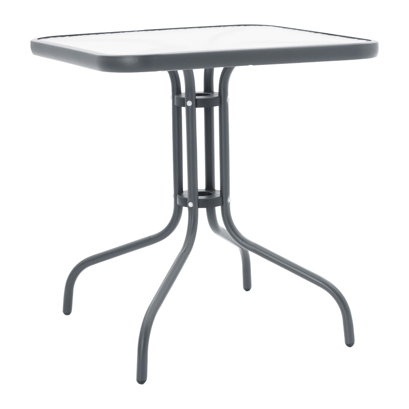 Tavolinë ngrënie Watson-Lindaria pakoworld metal antracit-xham 70x70x70cm