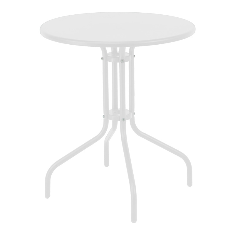 Tavolinë ngrënieje Vergo-Sussie pakoworld metal i bardhë Φ60x70cm