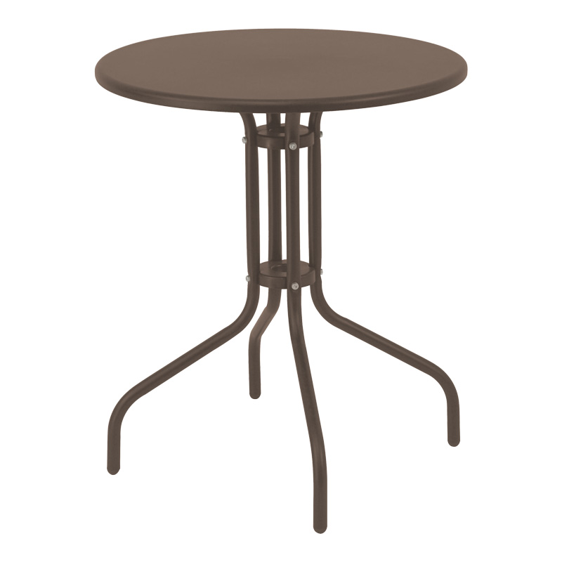 Tavolinë ngrënieje Vergo-Sussie pakoworld metal kafe Φ60x70cm