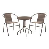 Tavolinë ngrënieje Vergo-Obbi pakoworld metal kafe Φ60x70cm