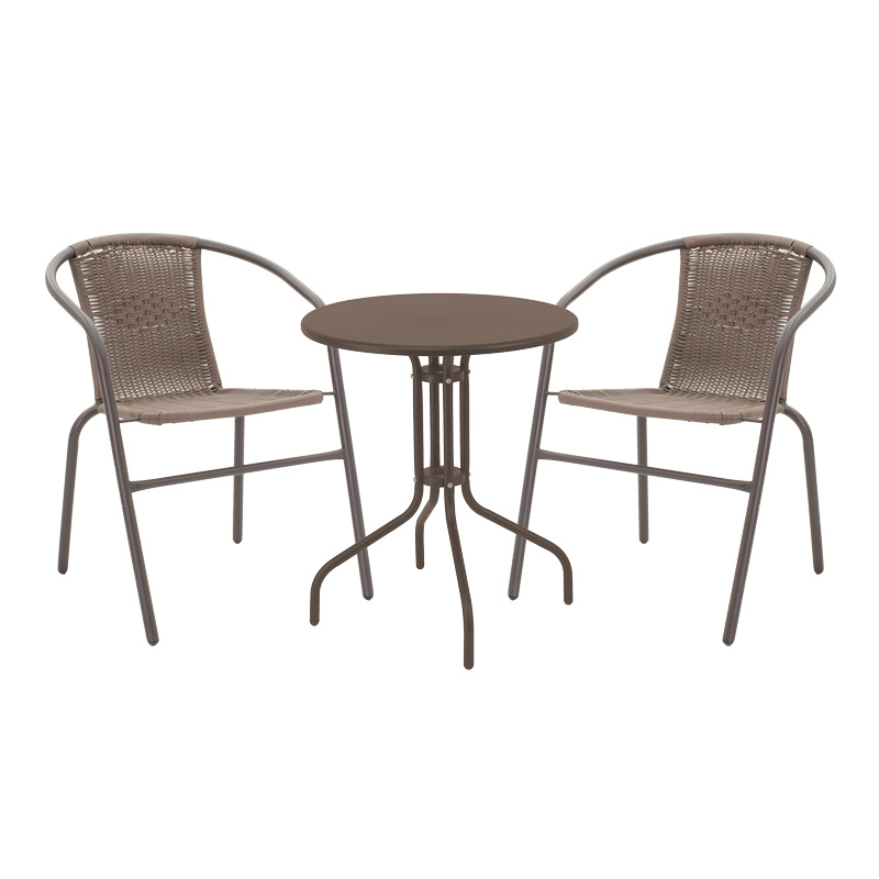 Tavolinë ngrënieje Vergo-Obbi pakoworld metal kafe Φ60x70cm