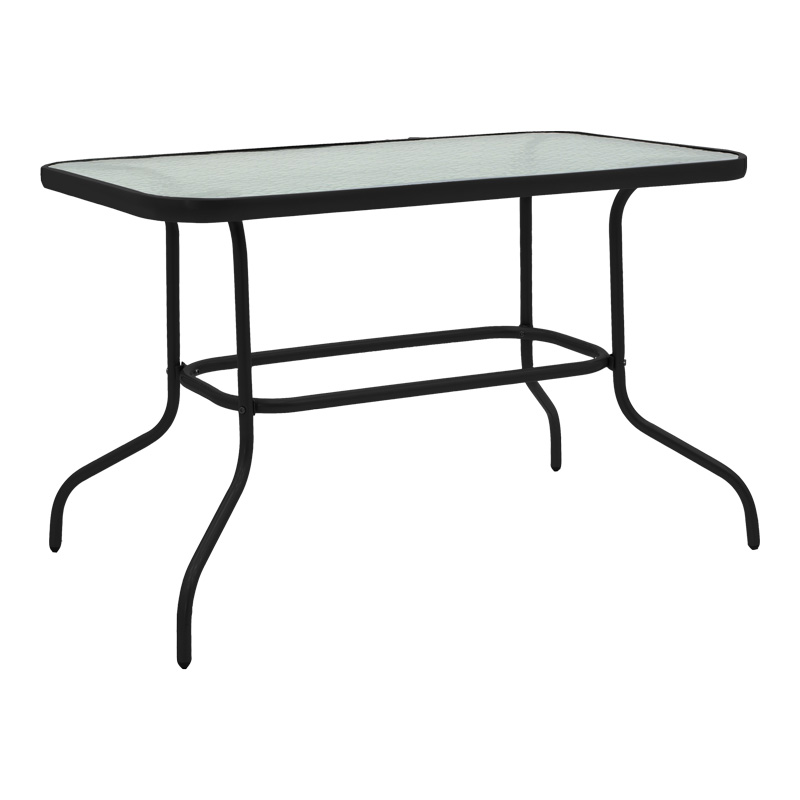 Tavolinë ngrënieje Valor-Sussie pakoworld set me 5 copë metal i zi-xham 110x60x70cm