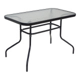 Set tavoline ngrënieje Valor-Obbi pakoworld me 5 copë metal i zi-xham-PE gri 110x60x70cm