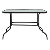Set tavoline ngrënieje Valor-Obbi pakoworld me 5 copë metal i zi-xham-PE gri 110x60x70cm