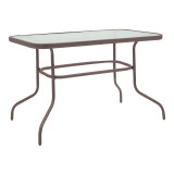 Tavolinë ngrënieje Valor-Sussie pakoworld metal kafe-xham 110x60x70cm