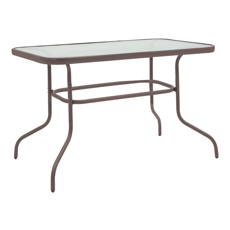 Tavolinë ngrënieje Valor-Sussie pakoworld metal kafe-xham 110x60x70cm