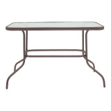 Tavolinë ngrënieje Valor-Sussie pakoworld metal kafe-xham 110x60x70cm