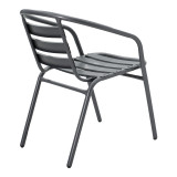 Tavolinë ngrënieje Valor-Tade pakoworld set me 5 copë metal antracit-xham 110x60x70cm