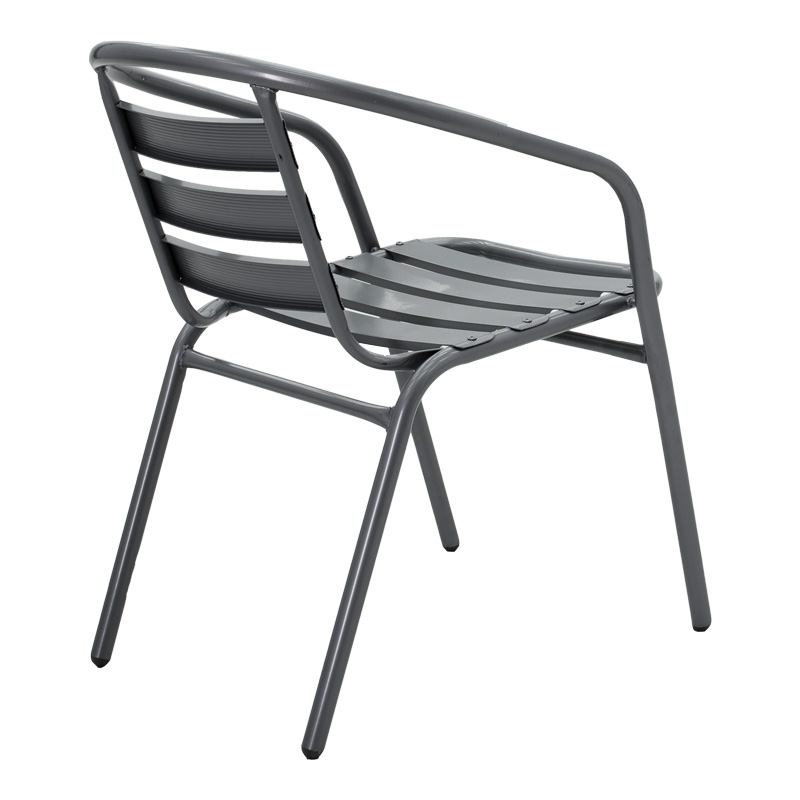 Tavolinë ngrënieje Valor-Tade pakoworld set me 5 copë metal antracit-xham 110x60x70cm