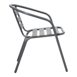 Tavolinë ngrënieje Valor-Tade pakoworld set me 5 copë metal antracit-xham 110x60x70cm