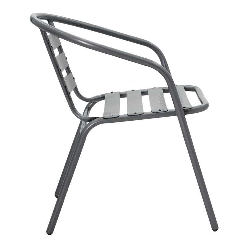 Tavolinë ngrënieje Valor-Tade pakoworld set me 5 copë metal antracit-xham 110x60x70cm