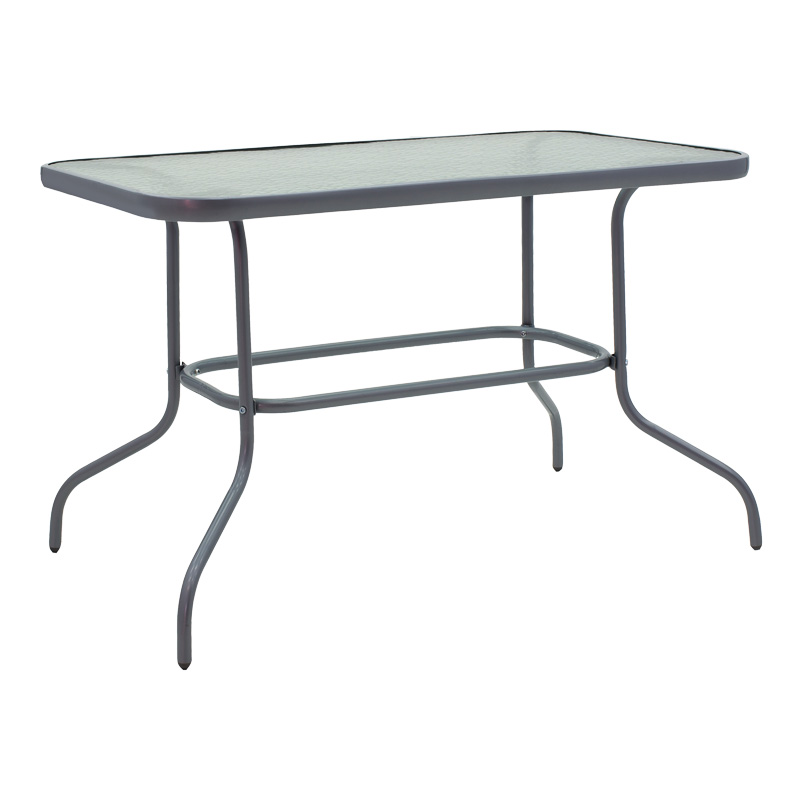 Tavolinë ngrënieje Valor-Lindaria pakoworld set me 5 pjesë metal antracit-xham-rregullim PE 110x60x70cm
