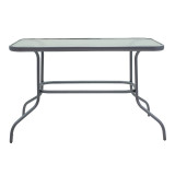 Tavolinë ngrënieje Valor-Lindaria pakoworld set me 5 pjesë metal antracit-xham-rregullim PE 110x60x70cm