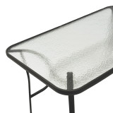 Tavolinë ngrënieje Obbi-Ensure pakoworld 5 copë metal-xham në ngjyrë të zezë 140x80x70cm