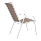 Tavolinë ngrënieje Calan-Ensure pakoworld 5 copë metal-xham në ngjyrë të bardhë 120x70x70cm