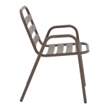 Tavolinë ngrënieje Ensure-Sussie pakoworld 5 copë metal në nuancë kafe 140x80x70cm