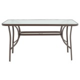 Tavolinë ngrënieje Ensure-Sussie pakoworld 5 copë metal në nuancë kafe 140x80x70cm