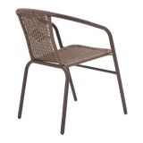 Tavolinë ngrënie Ensure-Obbi pakoworld 5 copë metal në nuancë kafe 140x80x70cm