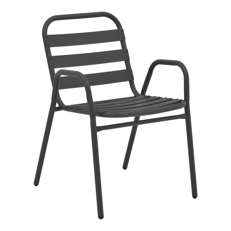 Set ngrënieje 5 copë Ensure-Sussie pakoworld metal-xham gri e errët 140x80x70cm