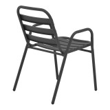 Set ngrënieje 5 copë Ensure-Sussie pakoworld metal-xham gri e errët 140x80x70cm