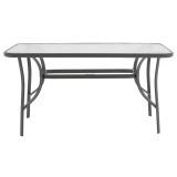 Set ngrënieje 5 copë Ensure-Sussie pakoworld metal-xham gri e errët 140x80x70cm