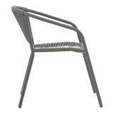 Set ngrënieje 5 copë Ensure-Lindaria pakoworld metal-xham gri e errët 140x80x70cm