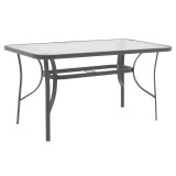 Set ngrënieje 5 copë Ensure-Lindaria pakoworld metal-xham gri e errët 140x80x70cm