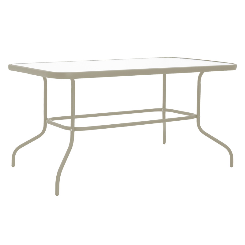 Tavolinë ngrënieje Valor-Calan pakoworld set me 5 copë metal shampanjë-xham 110x60x70cm