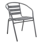 Set ngrënieje 5 copë Ensure-Tade pakoworld metal-xham gri e errët 120x70x70cm