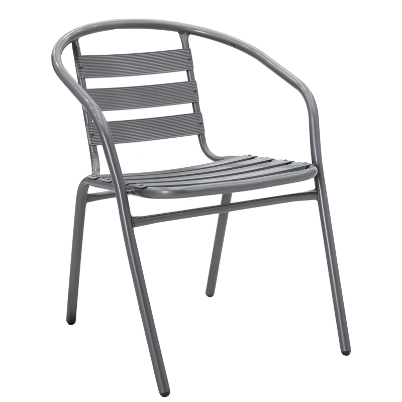Set ngrënieje 5 copë Ensure-Tade pakoworld metal-xham gri e errët 120x70x70cm