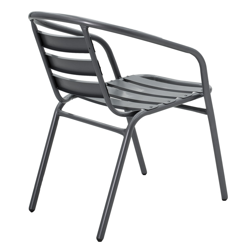 Set ngrënieje 5 copë Ensure-Tade pakoworld metal-xham gri e errët 120x70x70cm