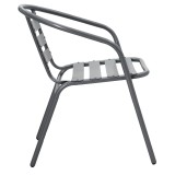 Set ngrënieje 5 copë Ensure-Tade pakoworld metal-xham gri e errët 120x70x70cm