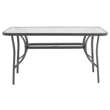 Set ngrënieje 5 copë Ensure-Tade pakoworld metal-xham gri e errët 120x70x70cm