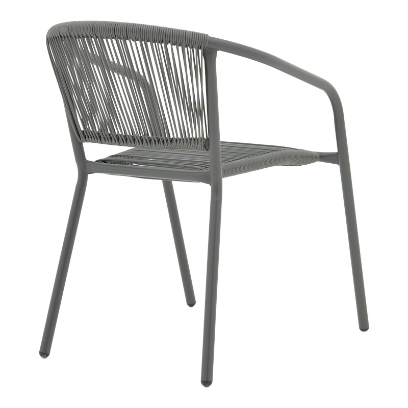 Set ngrënieje 5 copë Ensure-Lindaria pakoworld metal-xham gri e errët 120x70x70cm